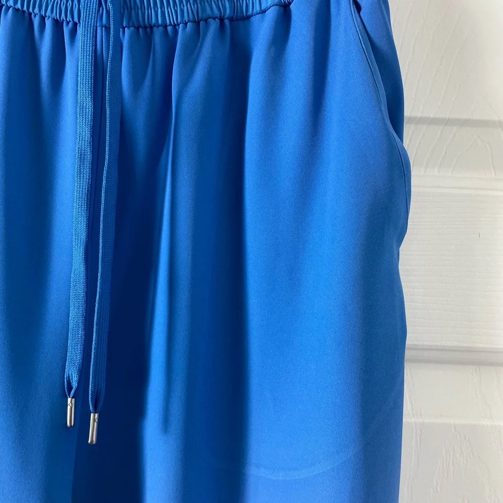 Asos Weekday Women's Blue & Orange design draw string wide legs Pants Size 36 - Picture 12 of 15